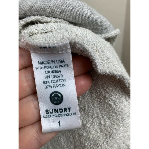 Sundry Raw Edge Boxy Studded Sweatshirt 1 - Picture 4 of 5